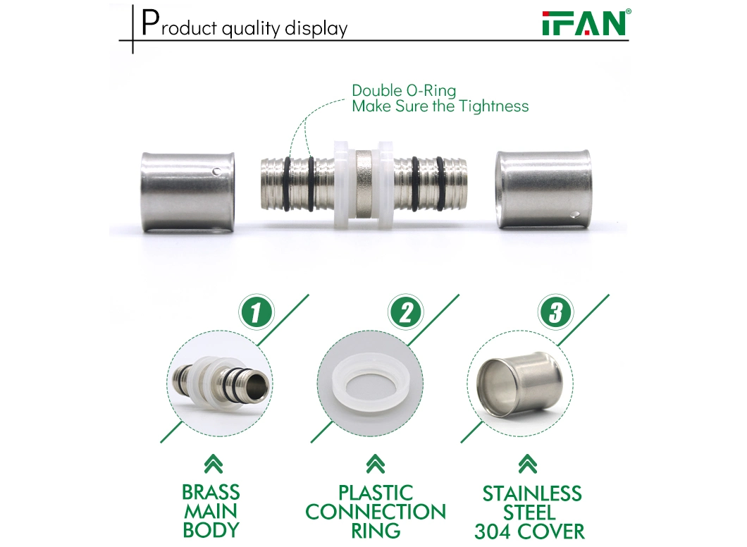 Ifan PPR/Pex/HDPE Pex-Al-Pex Pipe and Fittings Factory Wholesale Press Fittings
