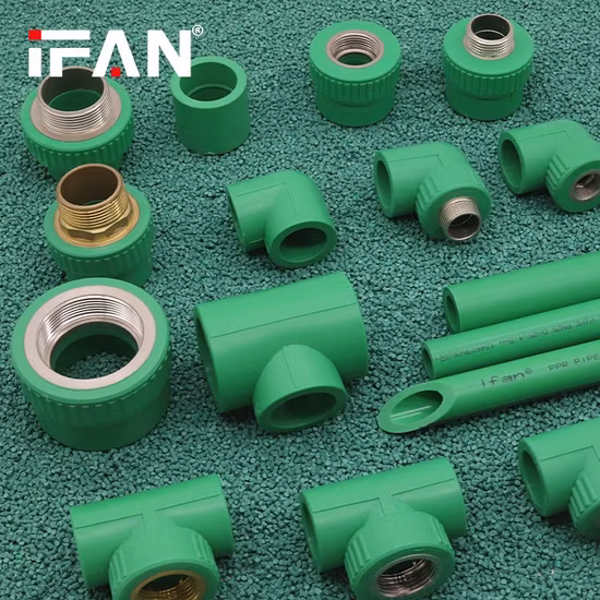 Ifan Free Sample PPR Pipe Fittings Plastic Reducing Tee Elbow High Pressure PPR Pipe Coupling for Water Supply